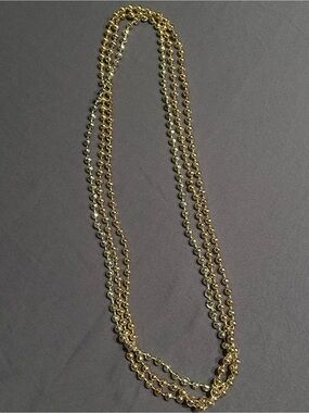 Metallic Gold Tone Plastic Party Bead Necklaces - 3 pack